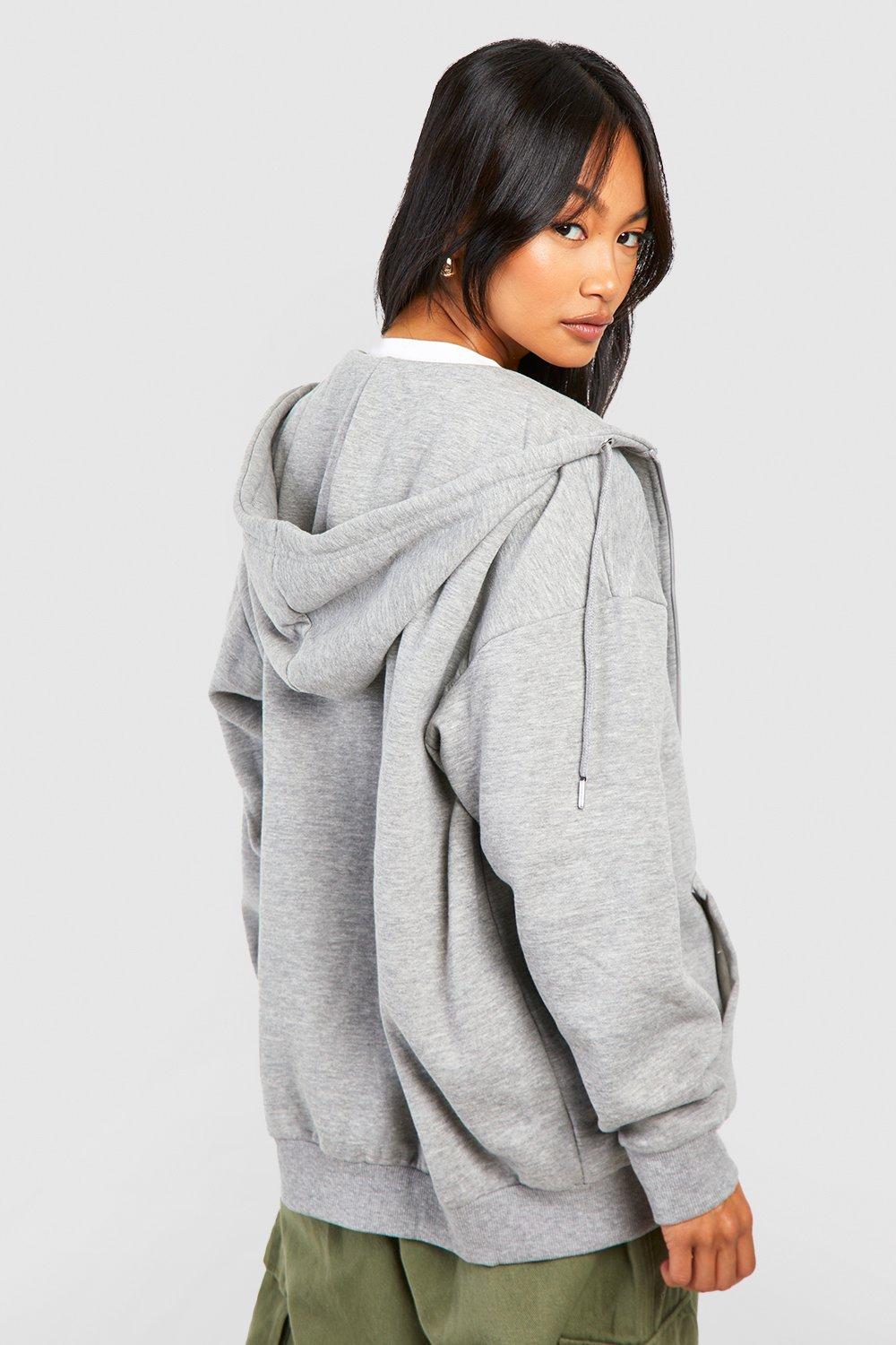 Boohoo grey hoodie hotsell